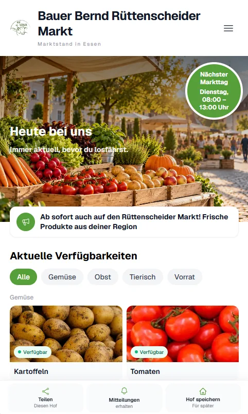 App-Ansicht von Bauer Bernd Rüttenscheider Markt